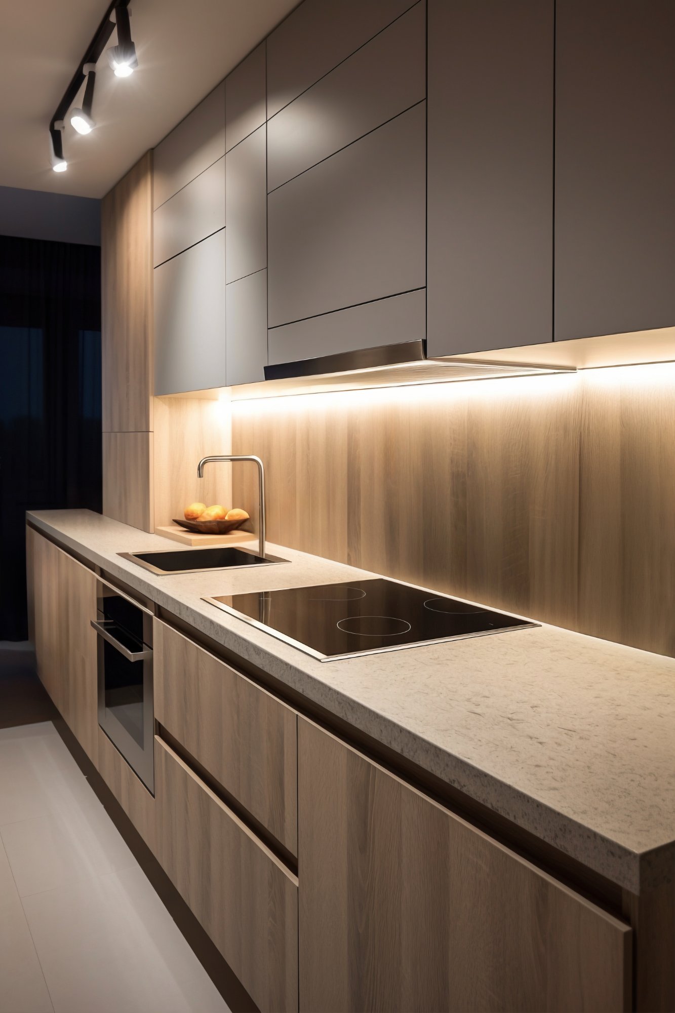 Cocina premium iluminación bajo mueble
